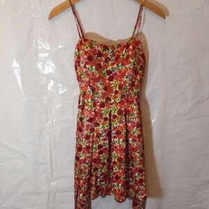 Size L Forever 21 Red And Green Floral Mini Dress